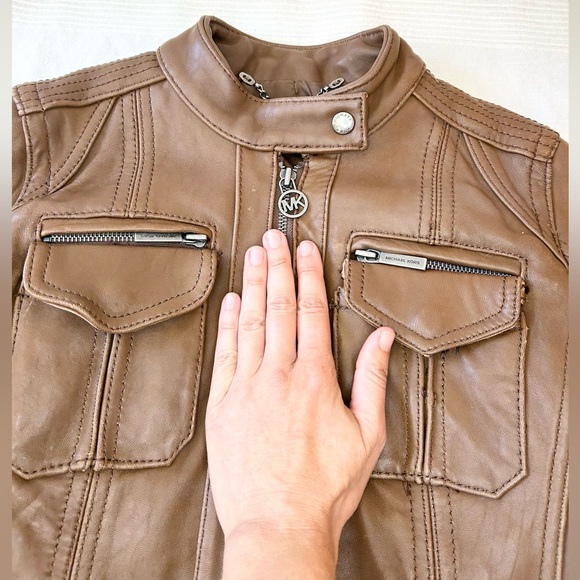 Michael Kors Moto Leather Jacket - Picture 6 of 15